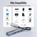 Lemorele TC53 Compact 4-in-1 USB 3.0 -keskitin – harmaa
