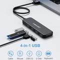 Lemorele TC55 Slim 4-porttinen USB 3.0 -keskitin - musta