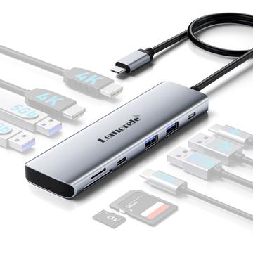 Lemorele TC91 10-in-1 USB-C -keskitin - harmaa