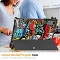Lenovo Idea Tab Pro Gen 2 Tri-Fold Series Smart Folio -kotelo - Graffiti