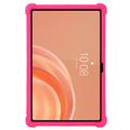 Lenovo Tab Plus Gen 2 -iskunkestävä silikonikotelo, jossa kynänpidin - kirkkaan pinkki