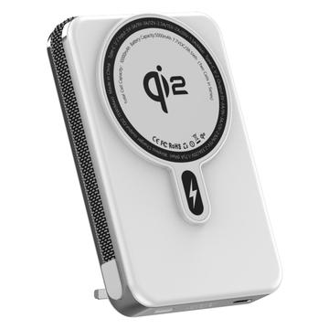 M01B 10000mAh:n MagSafe-varavirtalähde, jossa on sisäänrakennettu USB-C-kaapeli - valkoinen