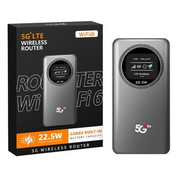 M19-E kannettava LTE WiFi 6 -reititin - OLED-näyttö, 22.5W:n powerbank-toiminto