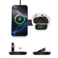 M40 2-in-1 magneettinen langaton laturi iPhonelle, Apple Watchille, AirPodsille - 25W/5W - musta