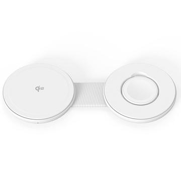 M40 2-in-1 magneettinen langaton laturi iPhonelle, Apple Watchille, AirPodsille - 25W/5W - Valkoinen
