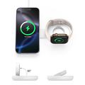 M40 2-in-1 magneettinen langaton laturi iPhonelle, Apple Watchille, AirPodsille - 25W/5W - Valkoinen