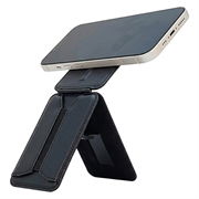 MagSafe-yhteensopiva teline / selfiekeppi, jossa korttipaikka, iPhone-mallille - musta