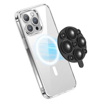 MagSafe-silikoninen imukuppipidike puhelimelle - musta