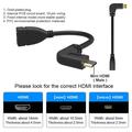 Mini HDMI - HDMI -kulmainen sovitinkaapeli - 15cm