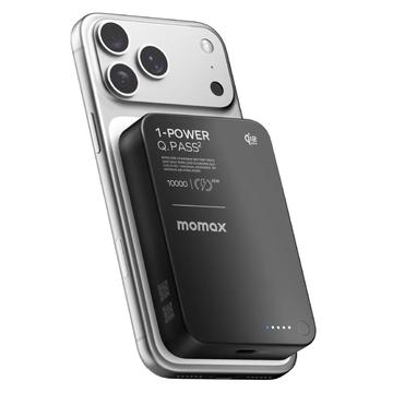 Momax 1-Power Q.Pass2 Qi2.2 25W magneettinen langaton tehopankki 10000mAh - musta