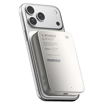 Momax 1-Power Q.Pass2 Qi2.2 25W magneettinen langaton tehopankki 10000mAh - titaani