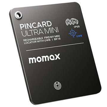 Momax BR18 PinCard Ultra Mini UWB -paikannin iOS:lle - Apple Find My - musta