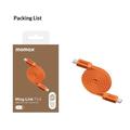 Momax DC88 Mag.Link litteä magneettinen USB-C-kaapeli - 100W, 1m - oranssi