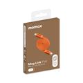 Momax DC88 Mag.Link litteä magneettinen USB-C-kaapeli - 100W, 1m - oranssi