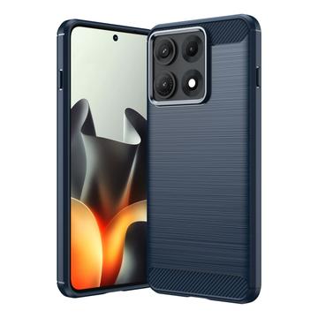 Motorola Edge 70 Max/Lenovo Legion Y70 (2026) Harjattu TPU Suojakuori - Hiilikuitu - sininen