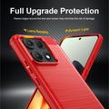 Motorola Edge 70 Max/Lenovo Legion Y70 (2026) Harjattu TPU Suojakuori - Hiilikuitu - punainen