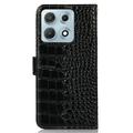 Motorola Edge 70 Max Crocodile Lompakkomallinen Nahkakotelo kanssa RFID - Musta