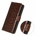 Motorola Edge 70 Max Crocodile Lompakkomallinen Nahkakotelo kanssa RFID - Ruskea