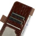 Motorola Edge 70 Max Crocodile Lompakkomallinen Nahkakotelo kanssa RFID - Ruskea