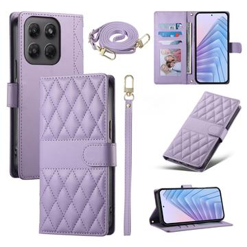 Motorola Edge 70 Pro Luxury tikattu lompakkokotelo - violetti