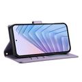 Motorola Edge 70 Pro Luxury tikattu lompakkokotelo - violetti