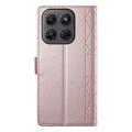 Motorola Edge 70 Pro Luxury tikattu lompakkokotelo - ruusukultainen