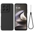 Motorola Moto G37/G37 Power/G47 Nestemäinen silikonikotelo käsihihnalla
