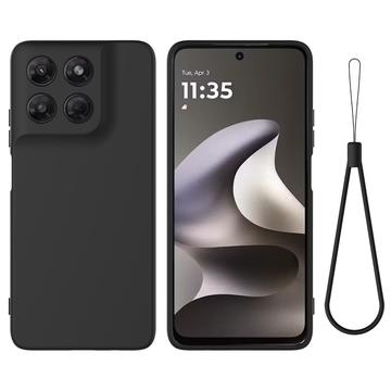 Motorola Moto G37/G37 Power/G47 Nestemäinen silikonikotelo käsihihnalla