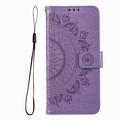 Motorola Moto G37 Power Mandala -lompakkokotelo rannekkeella - violetti