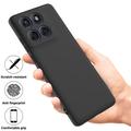 Motorola Moto G77 Power Nestemäinen silikonikotelo käsihihnalla - Musta