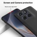 Motorola Moto G77 Power Nestemäinen silikonikotelo käsihihnalla - Musta