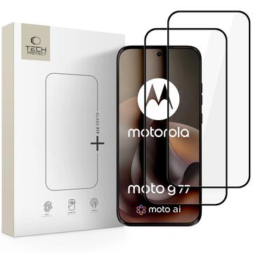 Motorola Moto G77/G67 Tech-Protect Glass Fit+ Panssarilasi - 2 kpl. - Musta