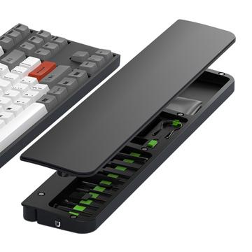 Monikäyttöinen näppäimistön rannetuki ja 22-pakkauksen puhdistussarja - musta