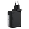 Nillkin Icecore 65W GaN-laturi, jossa on sisäänvedettävä USB-C-kaapeli - musta