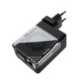Nillkin Icecore 65W GaN-laturi, jossa on sisäänvedettävä USB-C-kaapeli - musta