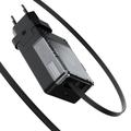Nillkin Icecore 65W GaN-laturi, jossa on sisäänvedettävä USB-C-kaapeli - musta
