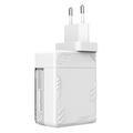 Nillkin Icecore 65W GaN-laturi, jossa on sisäänvedettävä USB-C-kaapeli - valkoinen