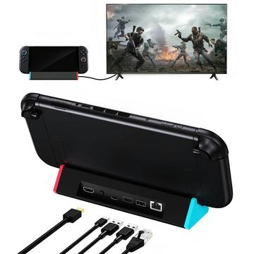 Nintendo Switch 2 -telakointiasema / -keskitin - HDMI, USB 3.0, USB-C, LAN - Musta