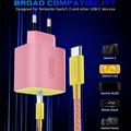 Nintendo Switch 2/Lite/OLED -yhteensopiva 60W:n PD-pikalaturi USB-C-liitännällä ja 2m:n johdolla - vaaleanpunainen