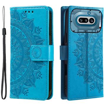 Nothing Phone (4a) Mandala -lompakkokotelo rannekkeella - sininen