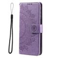 Nothing Phone (4a) Mandala -lompakkokotelo rannekkeella - violetti