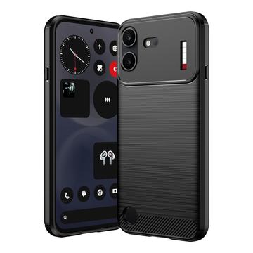 Nothing Phone (4b) Harjattu TPU Suojakuori - Hiilikuitu
