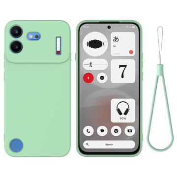 Nothing Phone (4b) Nestemäinen silikonikotelo käsihihnalla - Vihreä
