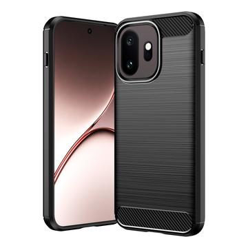 OnePlus 15T Harjattu TPU Suojakuori - Hiilikuitu
