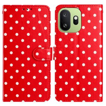 OnePlus 15T Lompakkokotelo Pilkullisella Kuosilla - Punainen