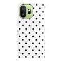 OnePlus 15T Lompakkokotelo Pilkullisella Kuosilla - Valkoinen