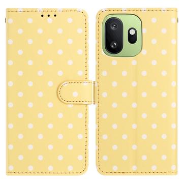 OnePlus 15T Lompakkokotelo Pilkullisella Kuosilla - keltainen
