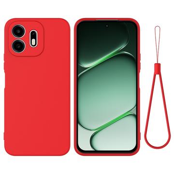 OnePlus N6 Nestemäinen silikonikotelo käsihihnalla - Punainen