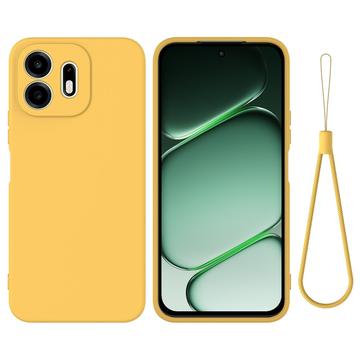 OnePlus N6 Nestemäinen silikonikotelo käsihihnalla - Keltainen
