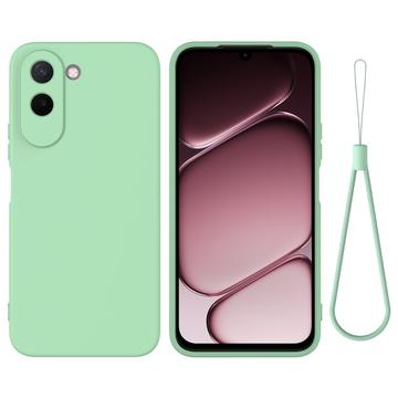 OnePlus N6x Nestemäinen silikonikotelo käsihihnalla - Vihreä